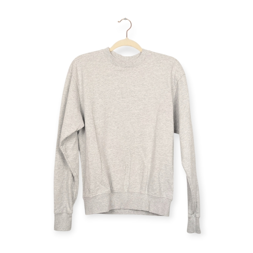 Sporty & Rich Sweatshirt XS Gray Long Sleeve Minimalist Cotton Crewneck Casual